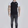 SikSilk - Black White Raglan T-Shirt